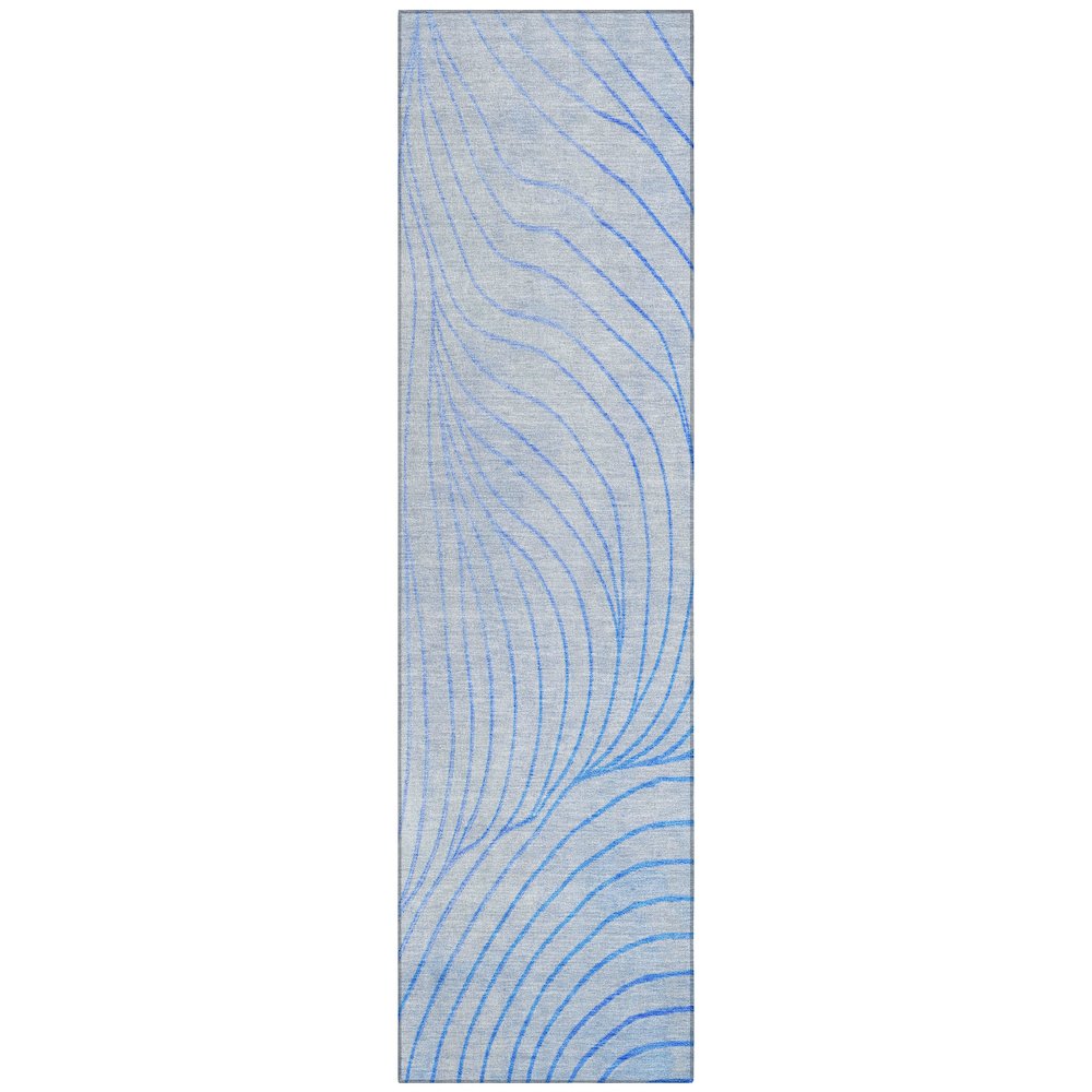 Machine Washable Indoor/Outdoor Chantille ACN2107 Blue 2'3" x 7'6" Runner Rug. Picture 1