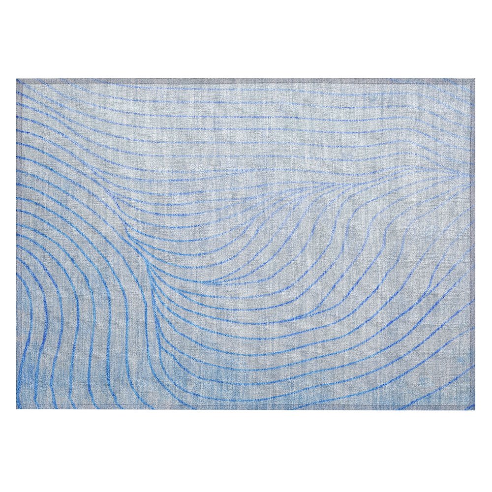 Machine Washable Indoor/Outdoor Chantille ACN2107 Blue 1'8" x 2'6" Rug. Picture 1