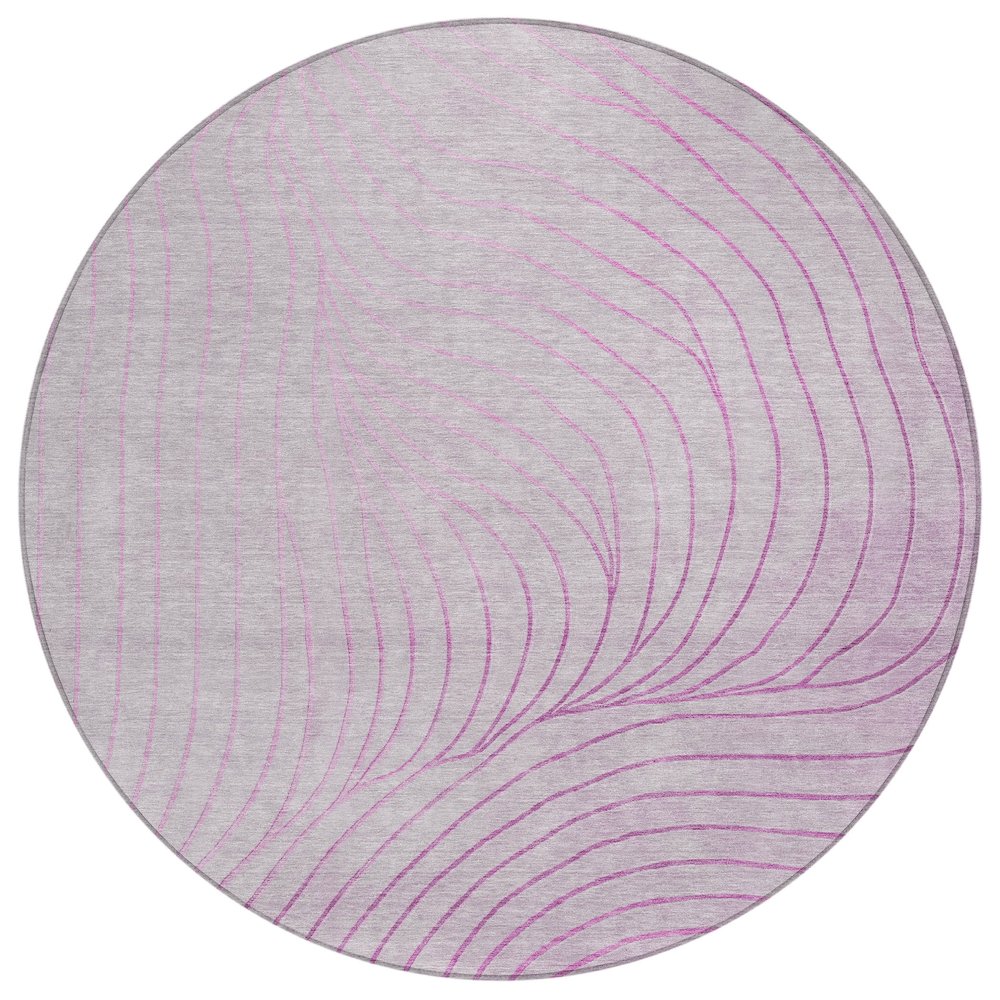 Machine Washable Indoor/Outdoor Chantille ACN2107 Blush 8' x 8' Round Rug. Picture 1