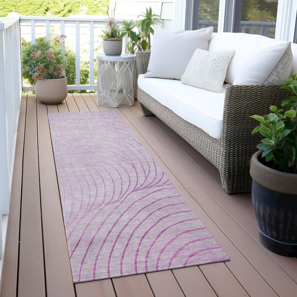 Machine Washable Indoor/Outdoor Chantille ACN2107 Blush 2'3" x 7'6" Runner Rug. Picture 6