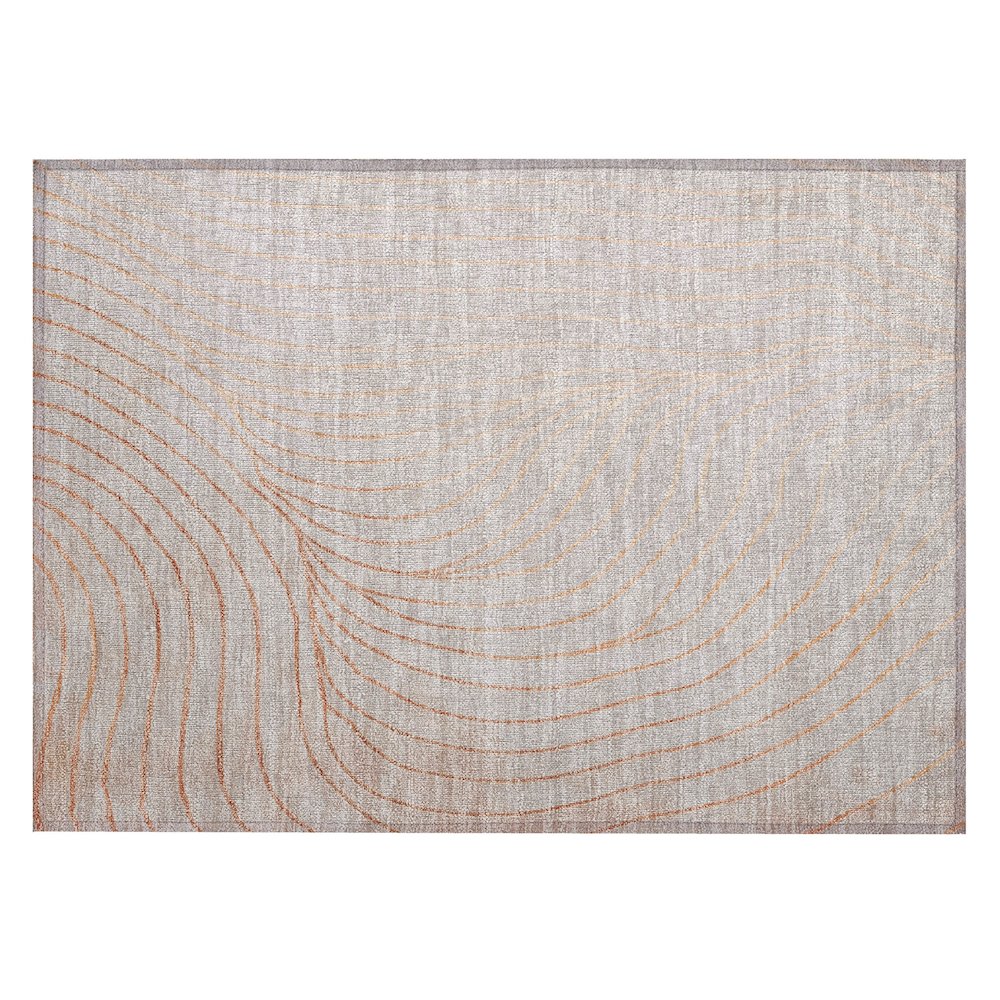 Machine Washable Indoor/Outdoor Chantille ACN2107 Copper 1'8" x 2'6" Rug. Picture 1