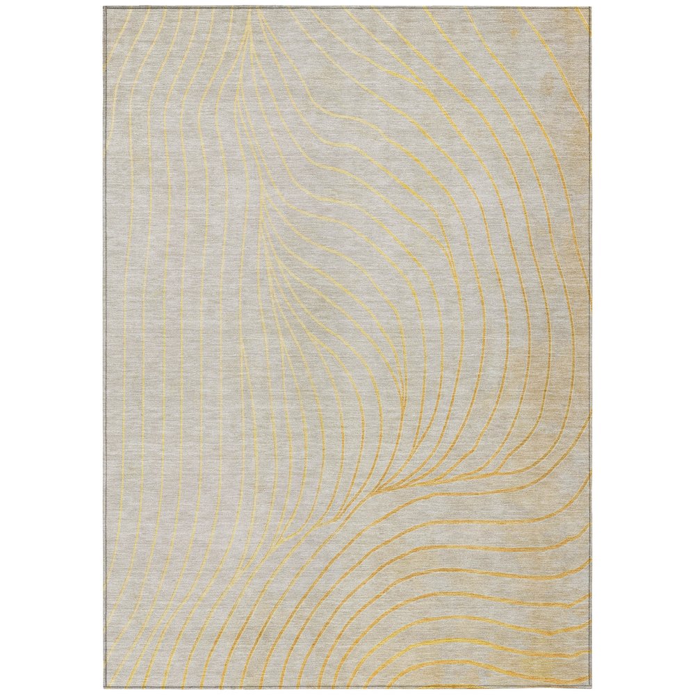 Machine Washable Indoor/Outdoor Chantille ACN2107 Gold 2'6" x 3'10" Rug. Picture 1