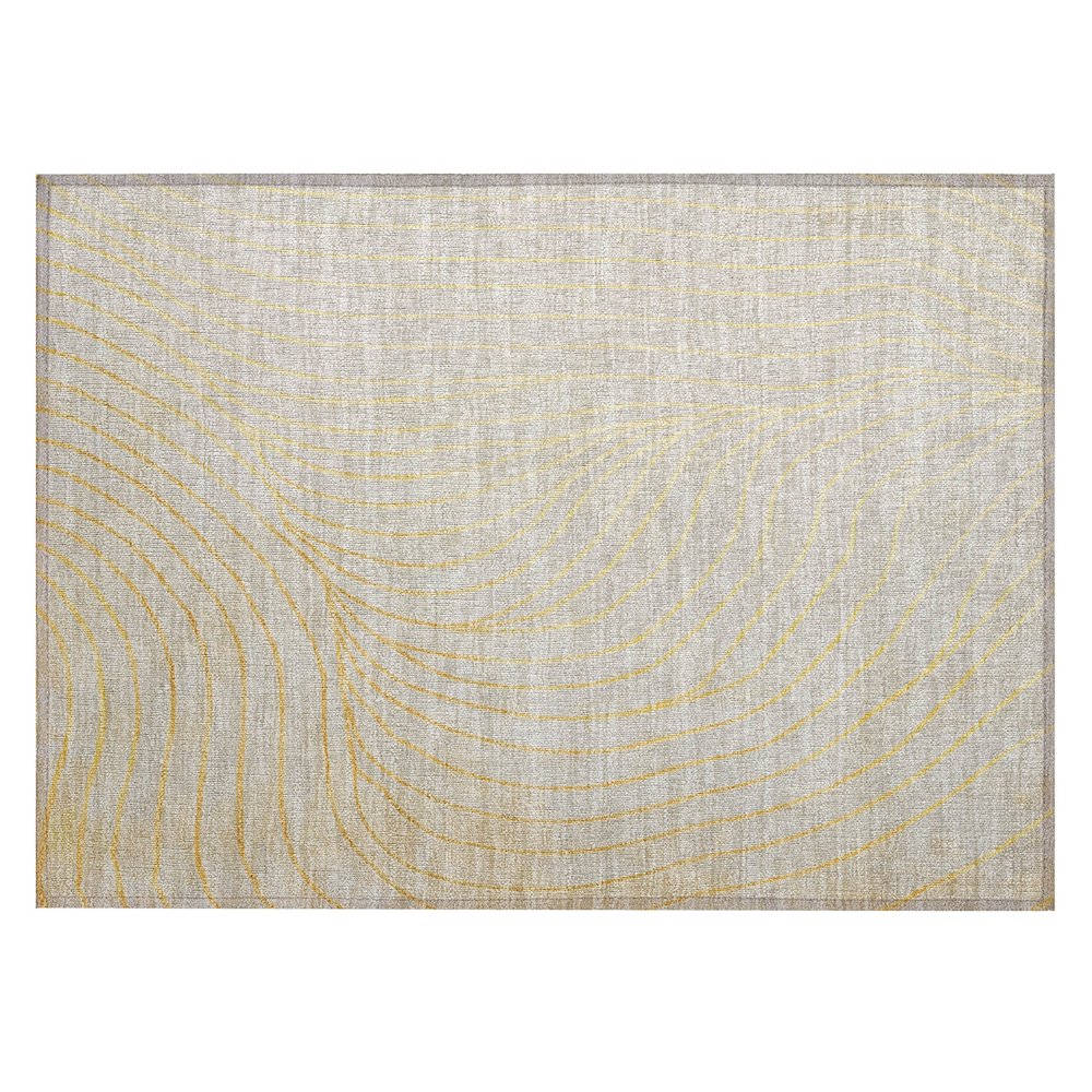 Machine Washable Indoor/Outdoor Chantille ACN2107 Gold 1'8" x 2'6" Rug. Picture 1