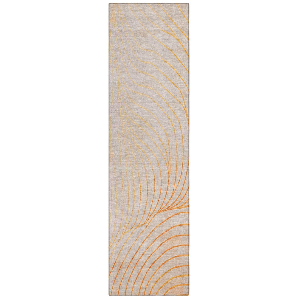 Machine Washable Indoor/Outdoor Chantille ACN2107 Orange 2'3" x 7'6" Runner Rug. Picture 1