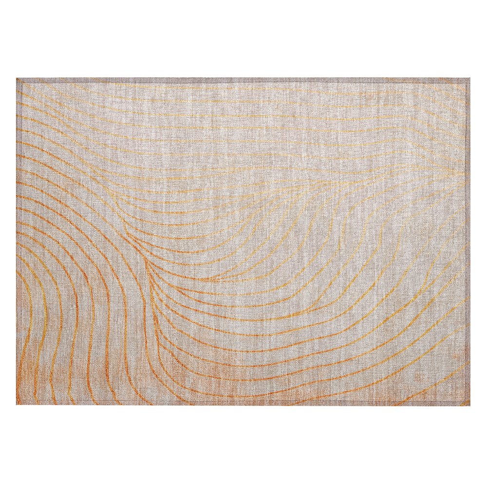 Machine Washable Indoor/Outdoor Chantille ACN2107 Orange 1'8" x 2'6" Rug. Picture 1
