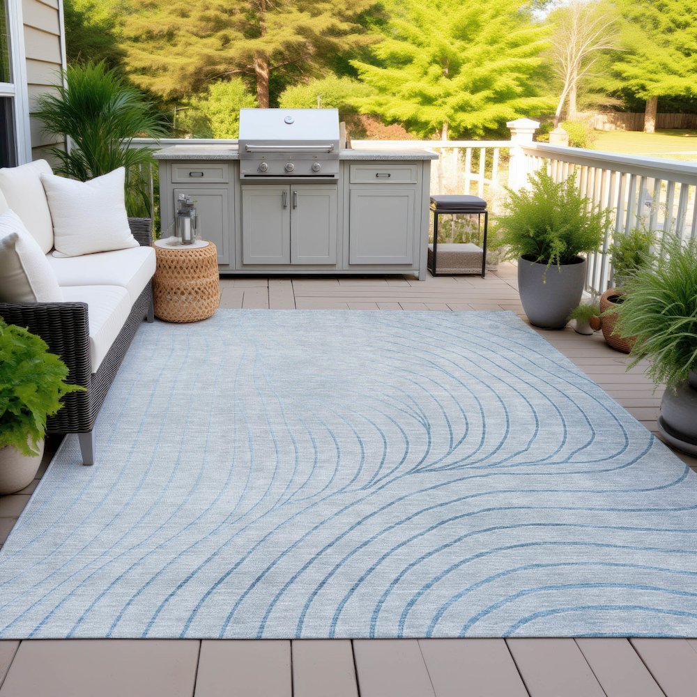 Machine Washable Indoor/Outdoor Chantille ACN2107 Sky 2'6" x 3'10" Rug. Picture 7