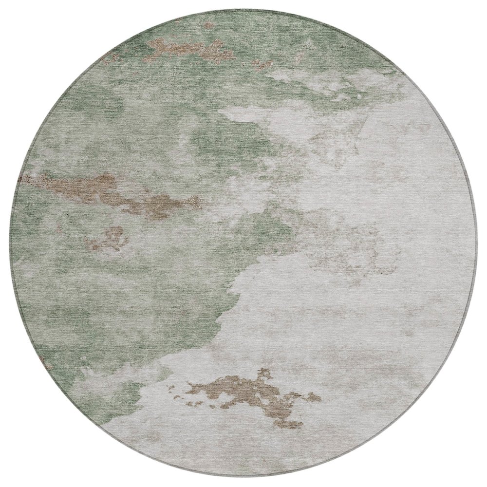 Machine Washable Indoor/Outdoor Chantille ACN2108 Aloe 8' x 8' Round Rug. Picture 1