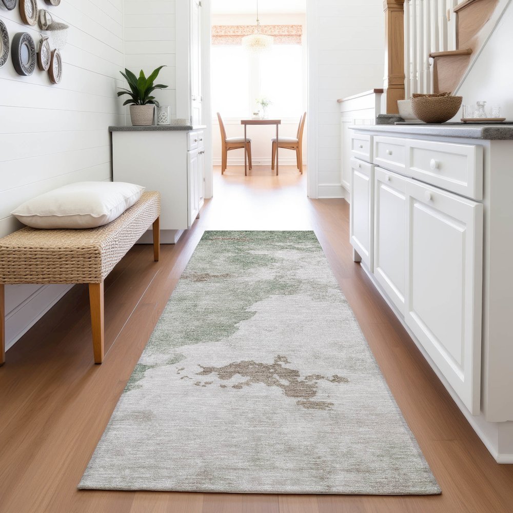 Machine Washable Indoor/Outdoor Chantille ACN2108 Aloe 2'3" x 7'6" Runner Rug. Picture 5