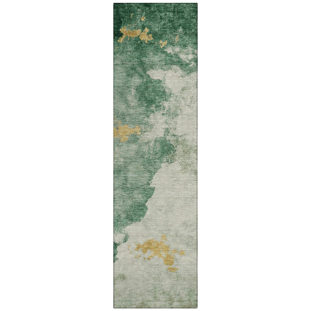 Machine Washable Indoor/Outdoor Chantille ACN2108 Emerald 2'3" x 7'6" Runner Rug. Picture 1