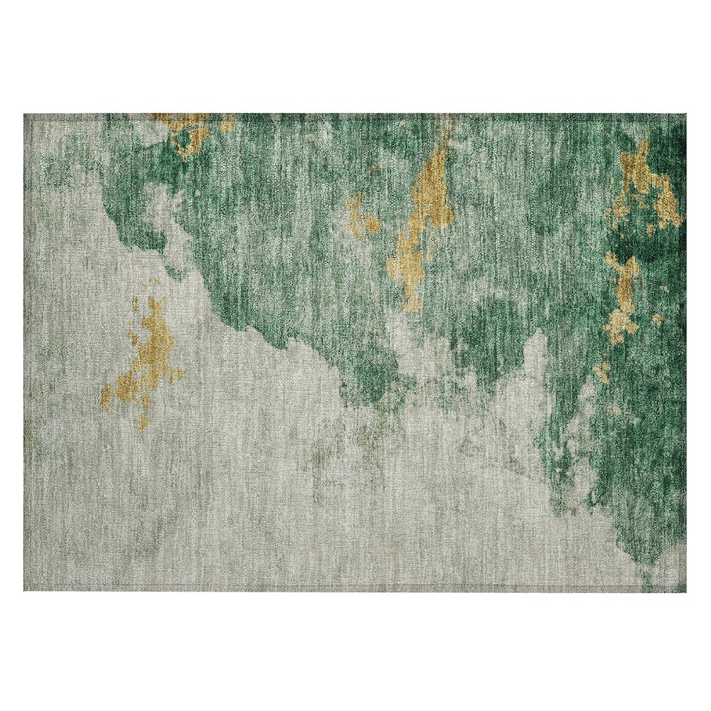 Machine Washable Indoor/Outdoor Chantille ACN2108 Emerald 1'8" x 2'6" Rug. Picture 1