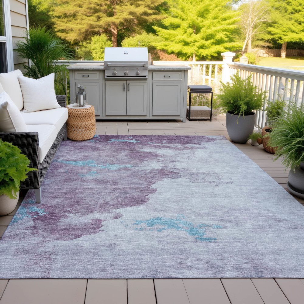 Machine Washable Indoor/Outdoor Chantille ACN2108 Lavender 2'6" x 3'10" Rug. Picture 7