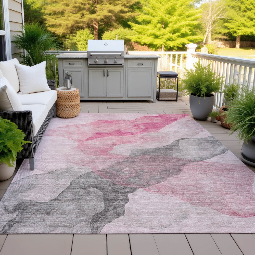 Machine Washable Indoor/Outdoor Chantille ACN2109 Blush 2'6" x 3'10" Rug. Picture 7
