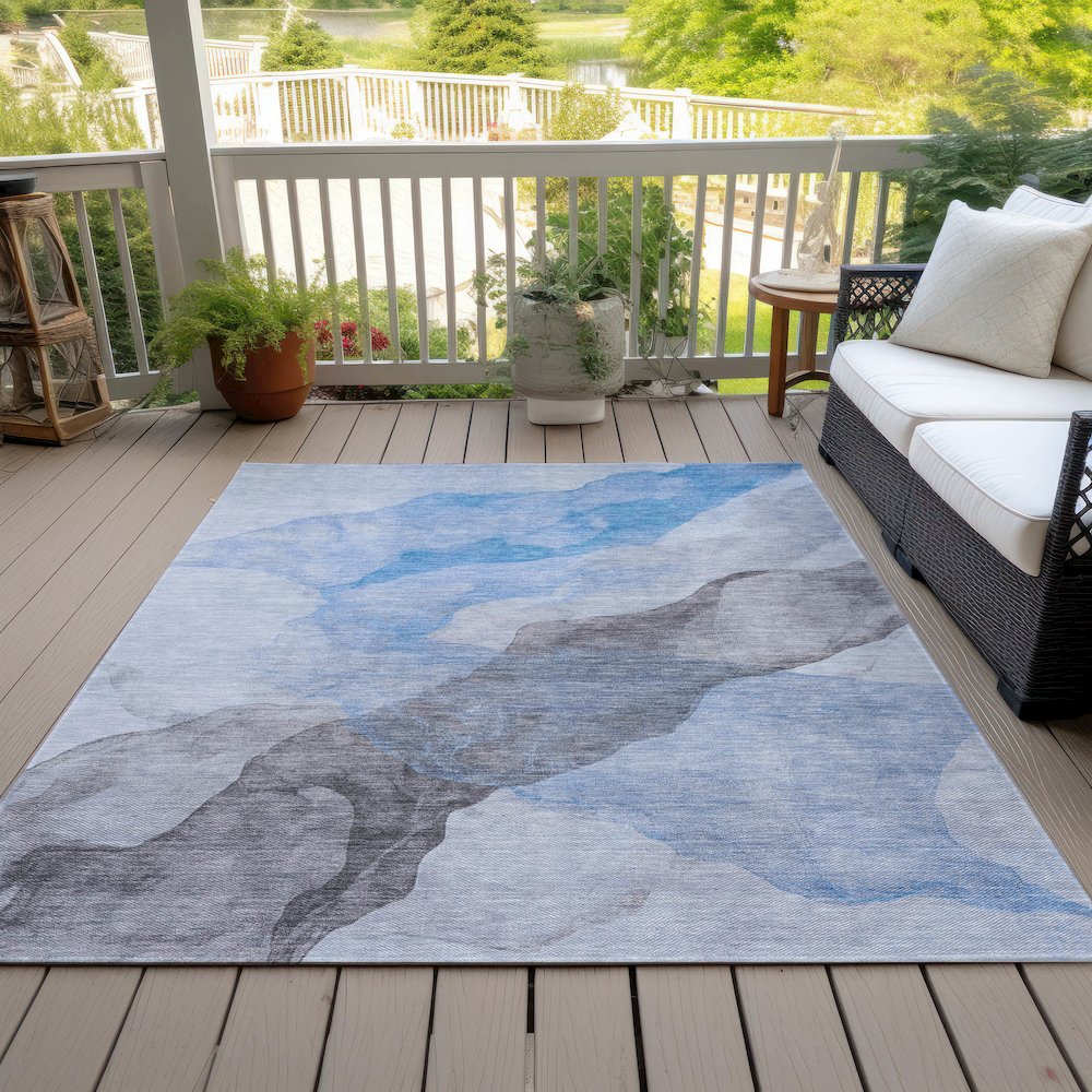 Machine Washable Indoor/Outdoor Chantille ACN2109 Sky 2'6" x 3'10" Rug. Picture 8