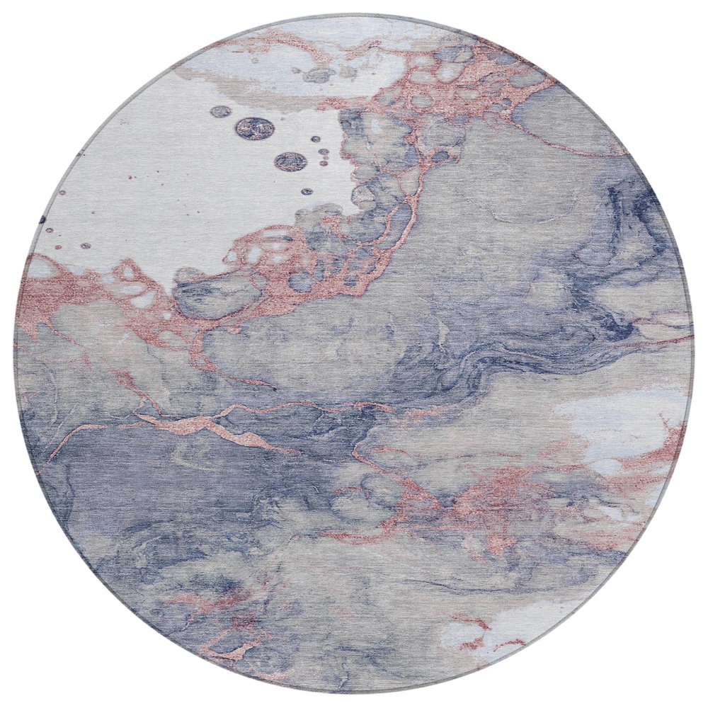 Machine Washable Indoor/Outdoor Chantille ACN2110 Blush 8' x 8' Round Rug. Picture 1