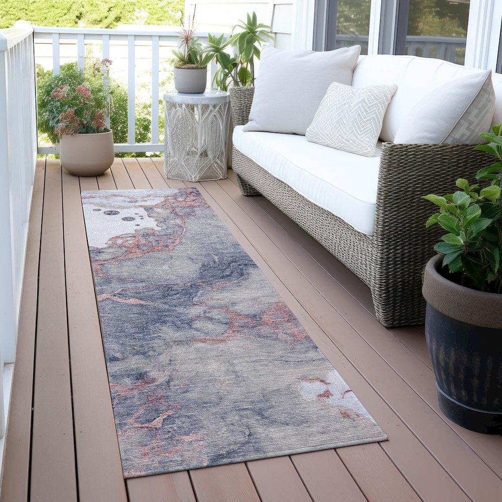 Machine Washable Indoor/Outdoor Chantille ACN2110 Blush 2'3" x 7'6" Runner Rug. Picture 6