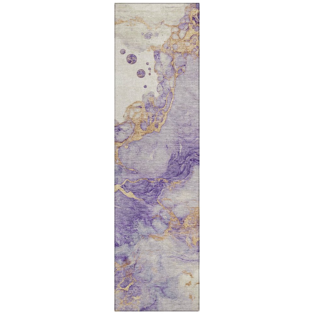 Machine Washable Indoor/Outdoor Chantille ACN2110 Purple 2'3" x 7'6" Runner Rug. Picture 1