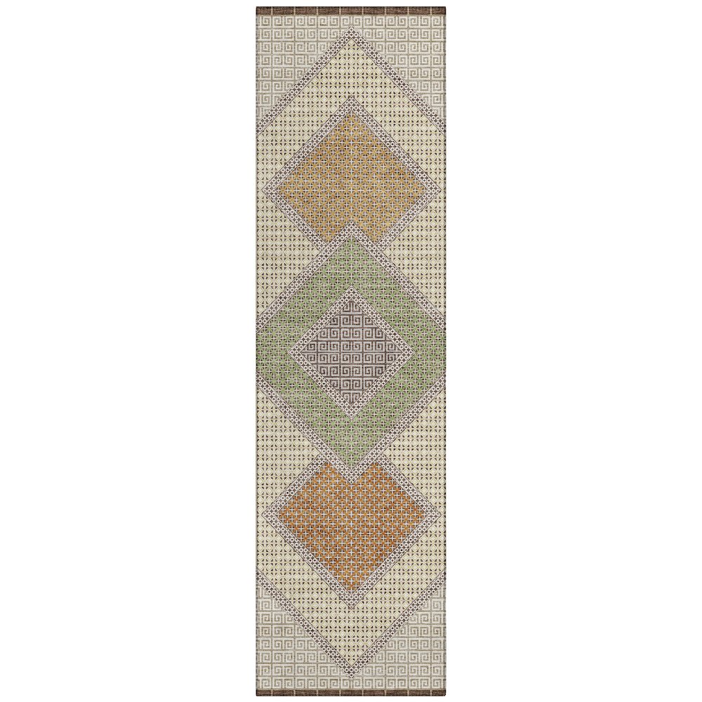 Machine Washable Indoor/Outdoor Chantille ACN2111 Brown 2'3" x 7'6" Runner Rug. Picture 1