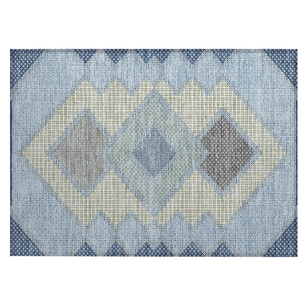 Machine Washable Indoor/Outdoor Chantille ACN2111 Denim 1'8" x 2'6" Rug. Picture 1