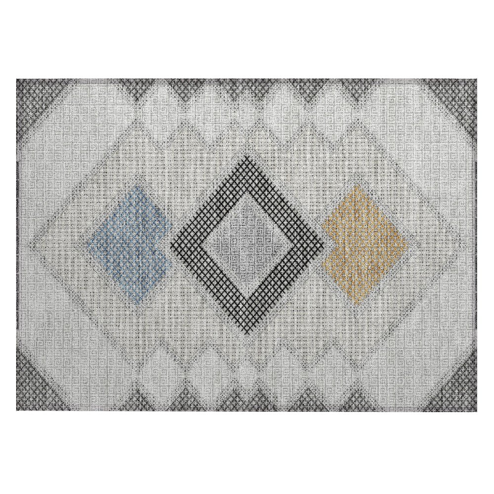 Machine Washable Indoor/Outdoor Chantille ACN2111 Gray 1'8" x 2'6" Rug. Picture 1