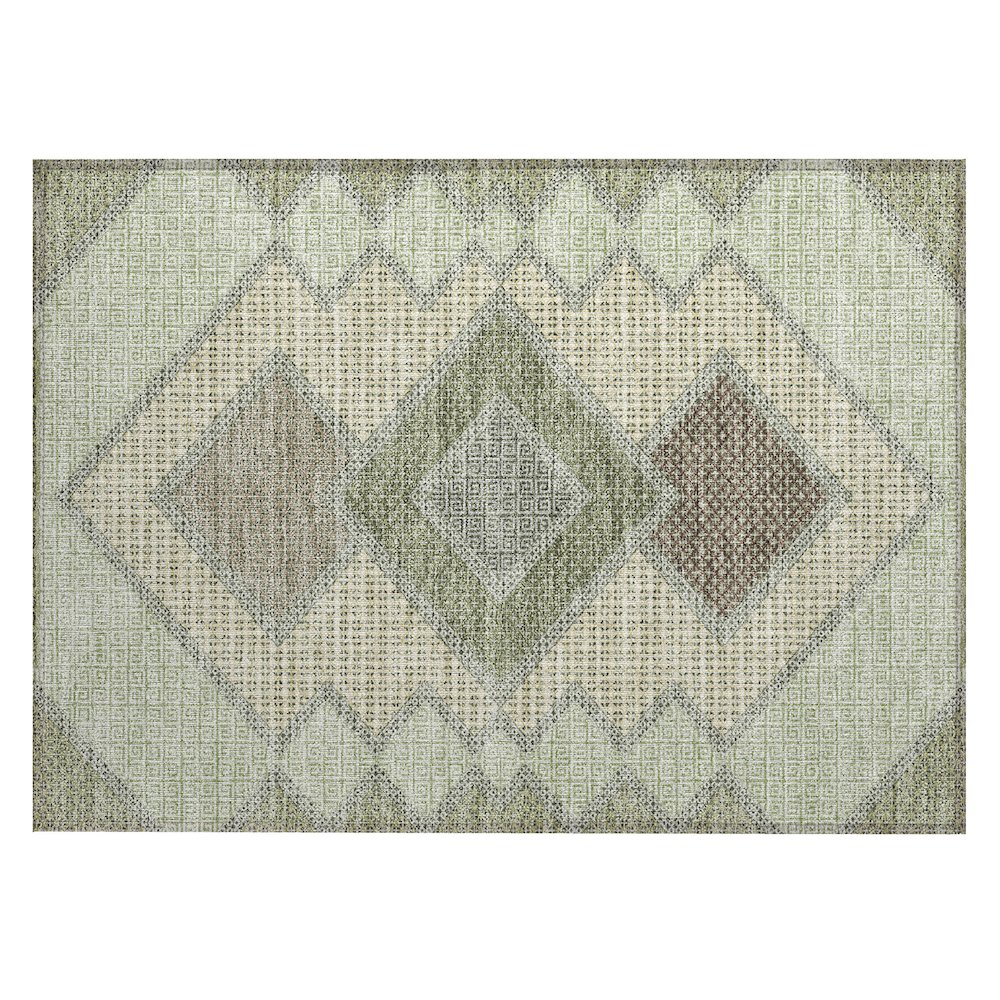Machine Washable Indoor/Outdoor Chantille ACN2111 Green 1'8" x 2'6" Rug. Picture 1