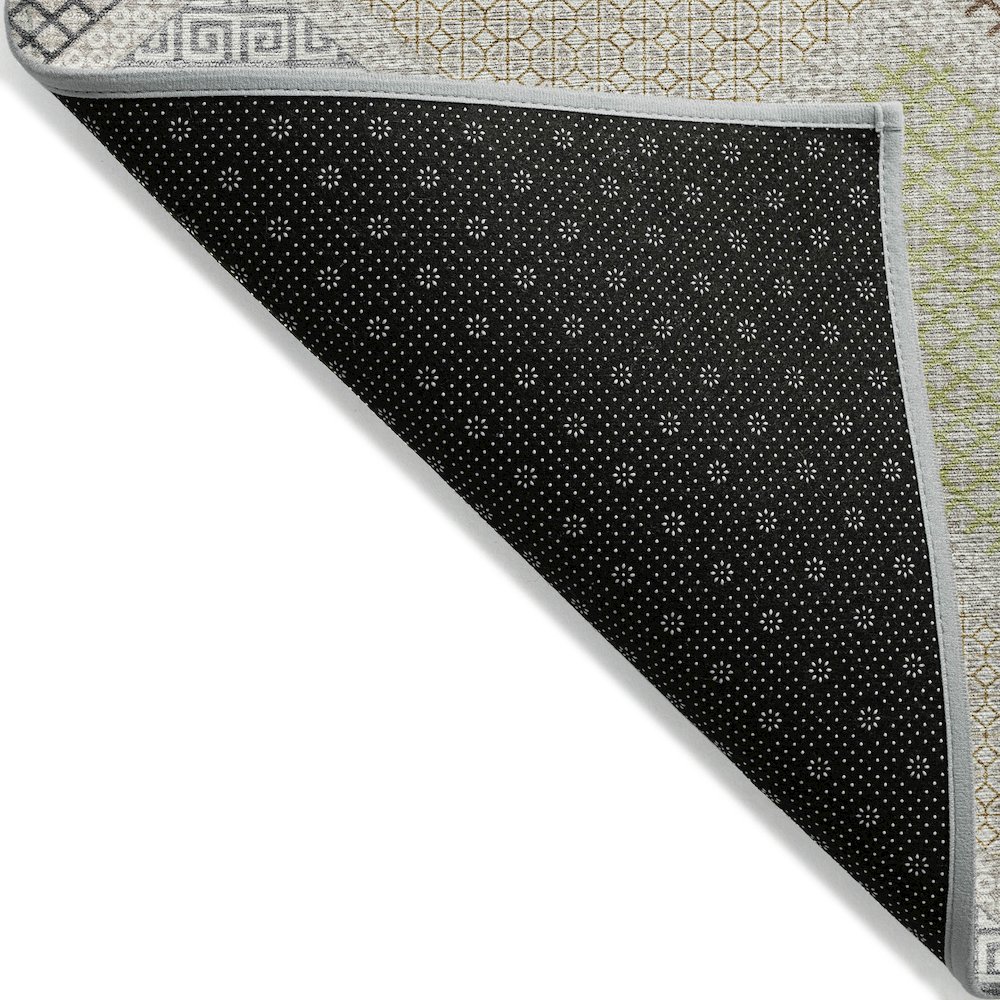 Machine Washable Indoor/Outdoor Chantille ACN2111 Pewter 1'8" x 2'6" Rug. Picture 2