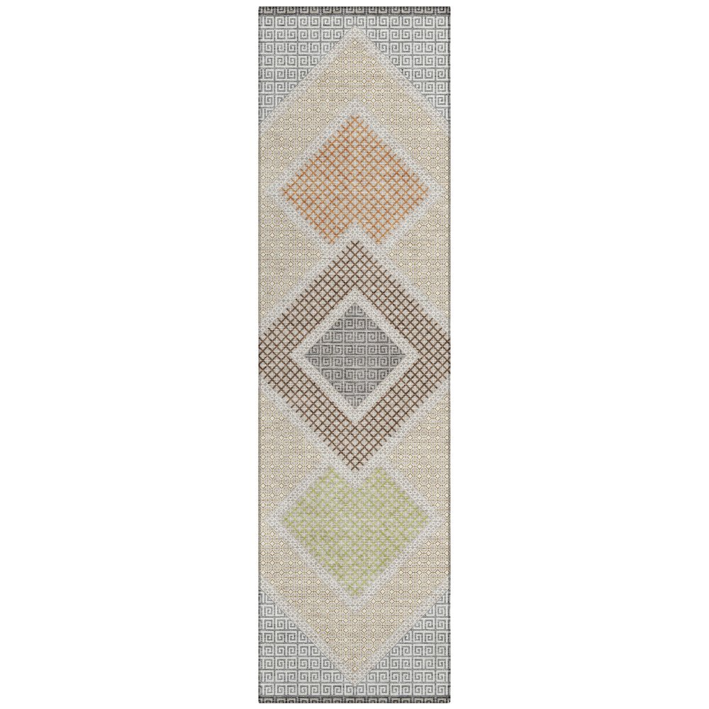 Machine Washable Indoor/Outdoor Chantille ACN2111 Pewter 2'3" x 7'6" Runner Rug. Picture 1