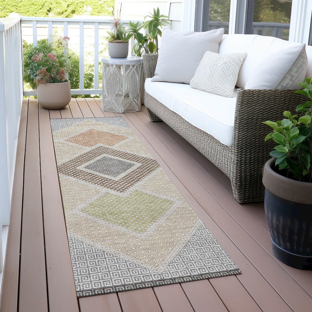 Machine Washable Indoor/Outdoor Chantille ACN2111 Pewter 2'3" x 7'6" Runner Rug. Picture 6