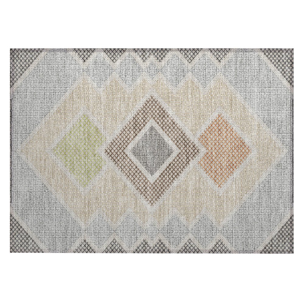 Machine Washable Indoor/Outdoor Chantille ACN2111 Pewter 1'8" x 2'6" Rug. Picture 1