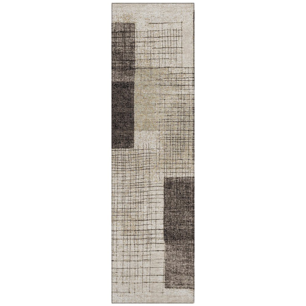 Machine Washable Indoor/Outdoor Chantille ACN2112 Brown 2'3" x 7'6" Runner Rug. Picture 1