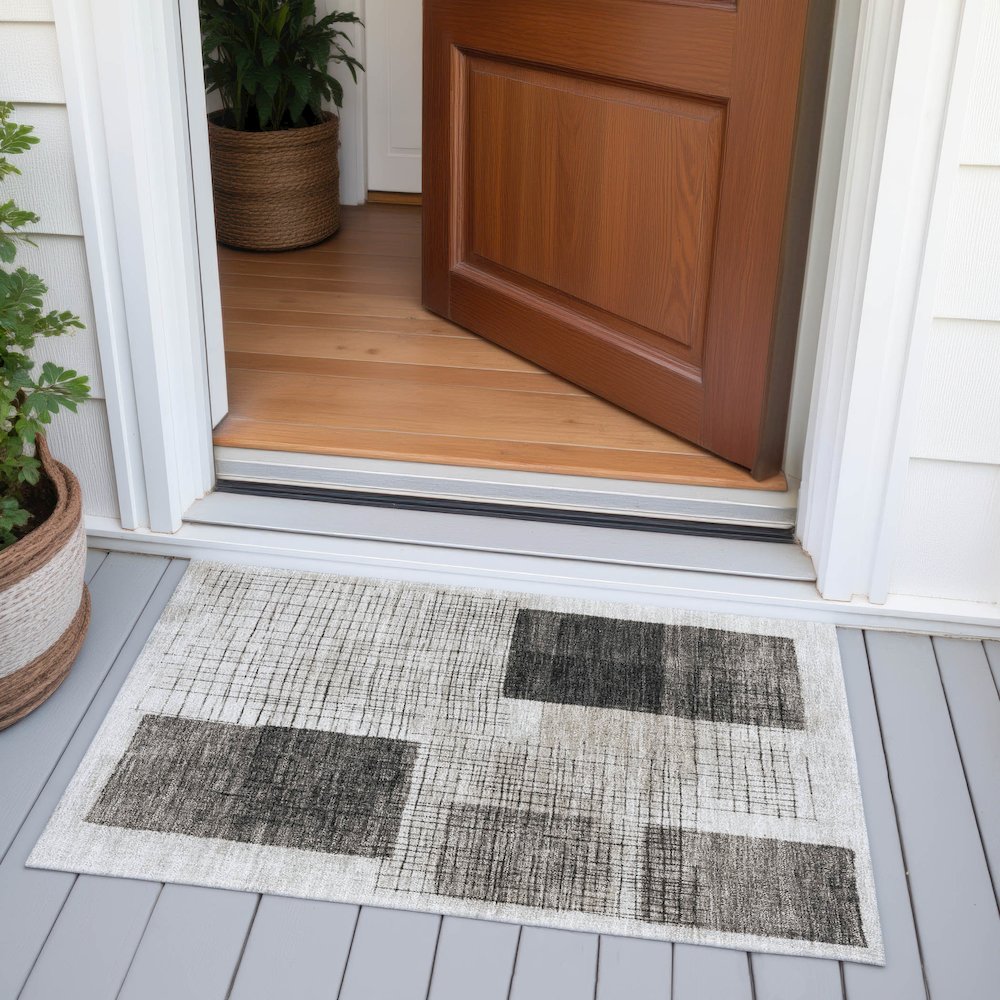 Machine Washable Indoor/Outdoor Chantille ACN2112 Ivory 1'8" x 2'6" Rug. Picture 6