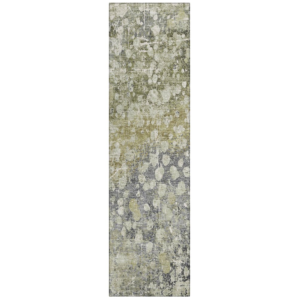 Machine Washable Indoor/Outdoor Chantille ACN2113 Olive 2'3" x 7'6" Runner Rug. Picture 1