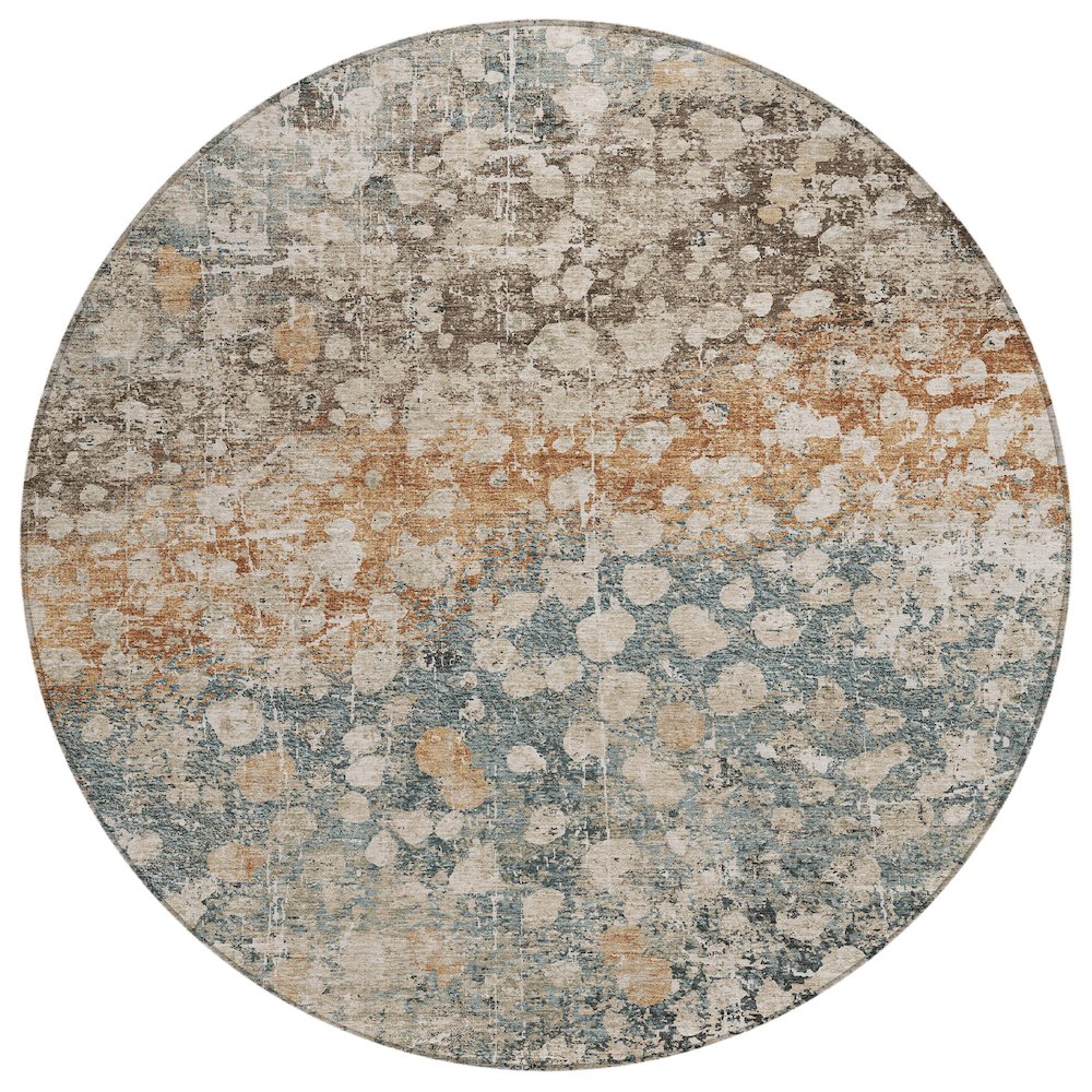 Machine Washable Indoor/Outdoor Chantille ACN2113 Putty 8' x 8' Round Rug. Picture 1