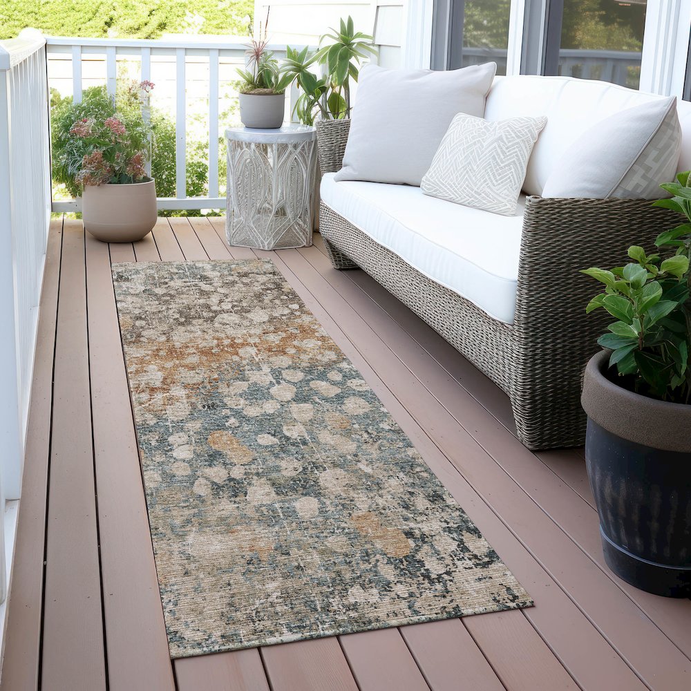 Machine Washable Indoor/Outdoor Chantille ACN2113 Putty 2'3" x 7'6" Runner Rug. Picture 6