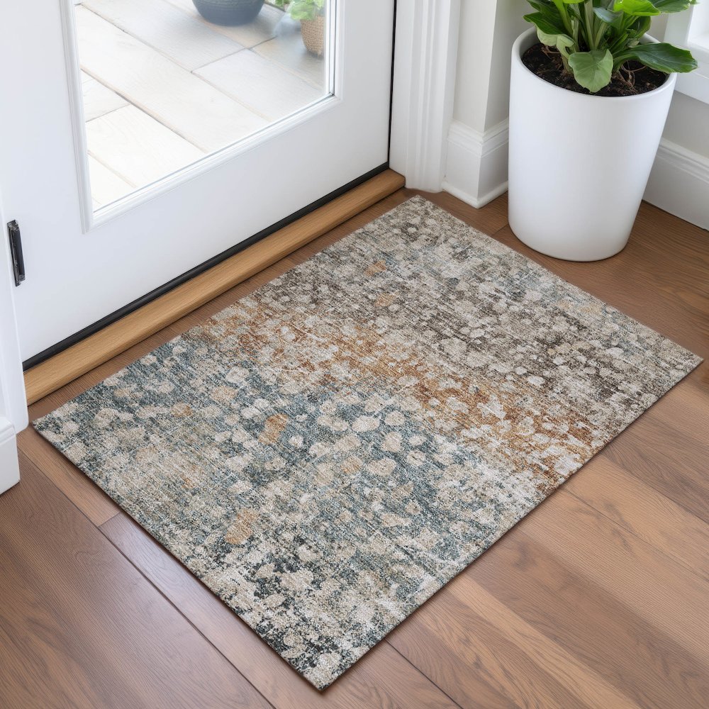 Machine Washable Indoor/Outdoor Chantille ACN2113 Putty 1'8" x 2'6" Rug. Picture 5