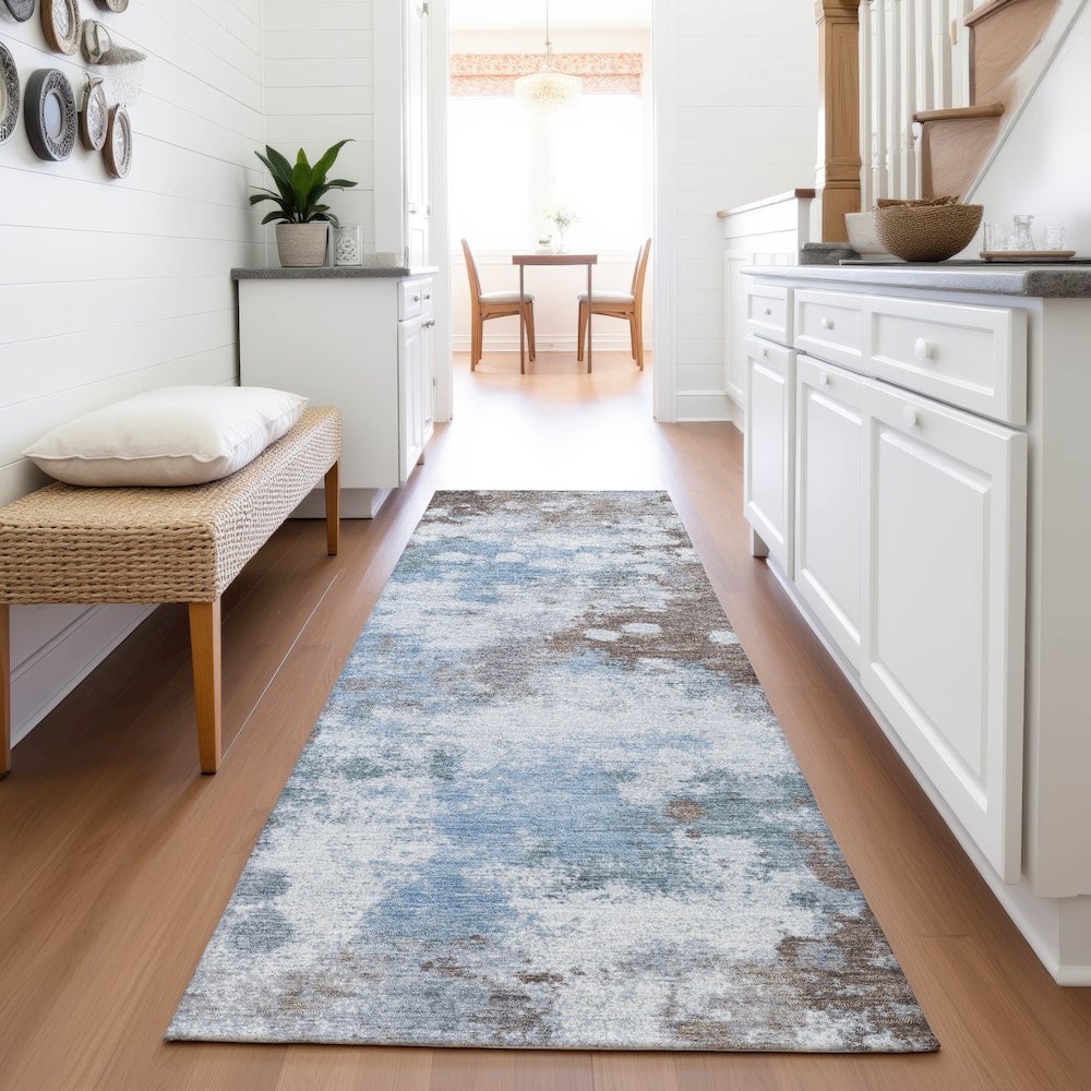Machine Washable Indoor/Outdoor Chantille ACN2114 Brown 2'3" x 7'6" Runner Rug. Picture 5