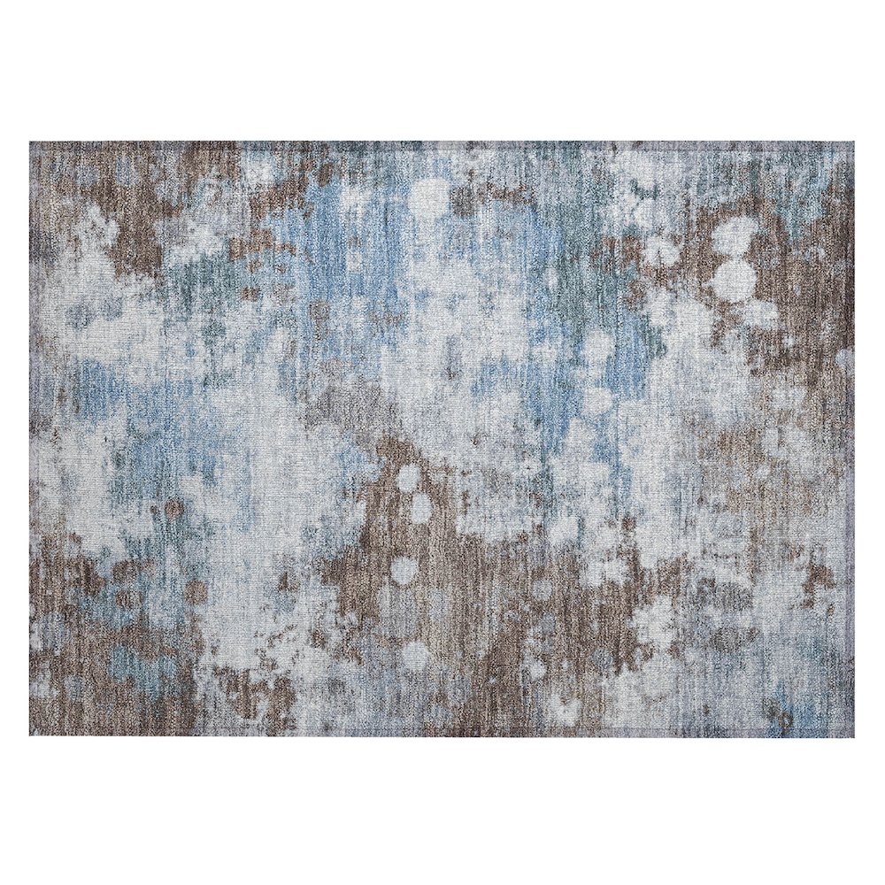 Machine Washable Indoor/Outdoor Chantille ACN2114 Brown 1'8" x 2'6" Rug. Picture 1