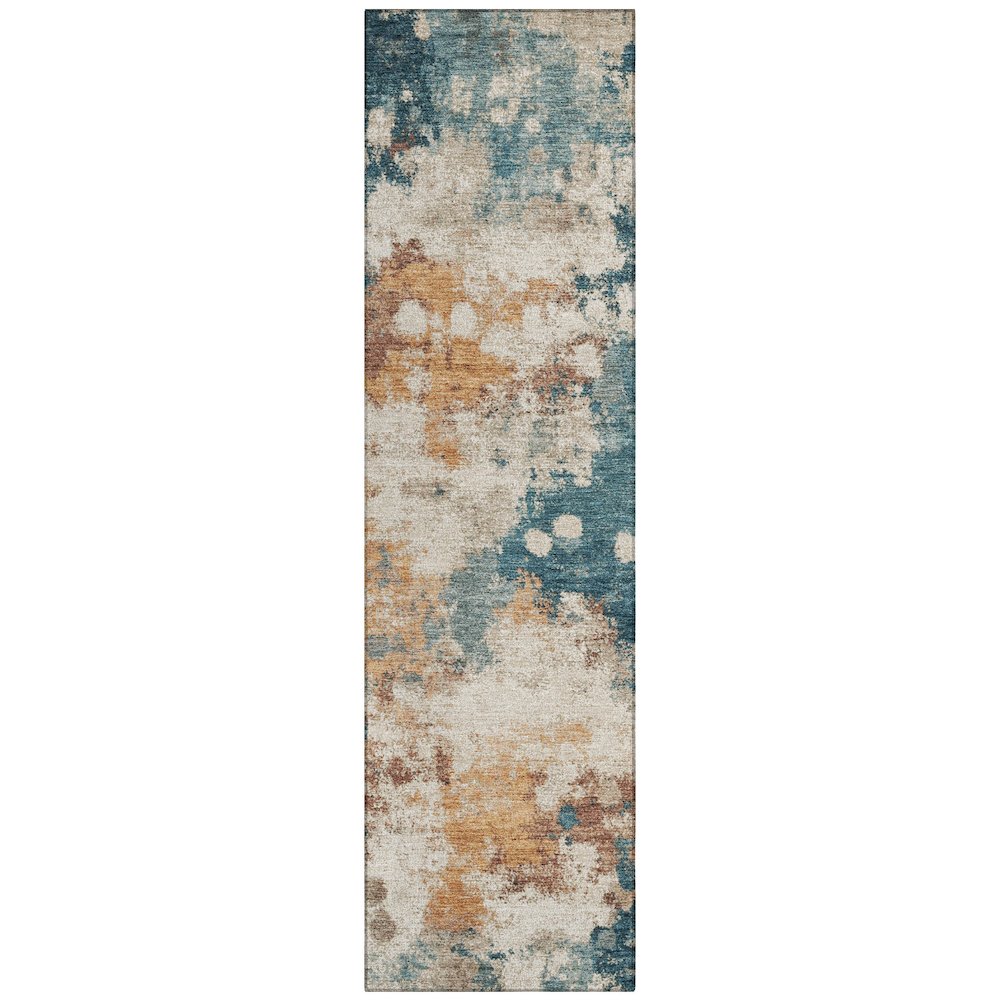 Machine Washable Indoor/Outdoor Chantille ACN2114 Teal 2'3" x 7'6" Runner Rug. Picture 1