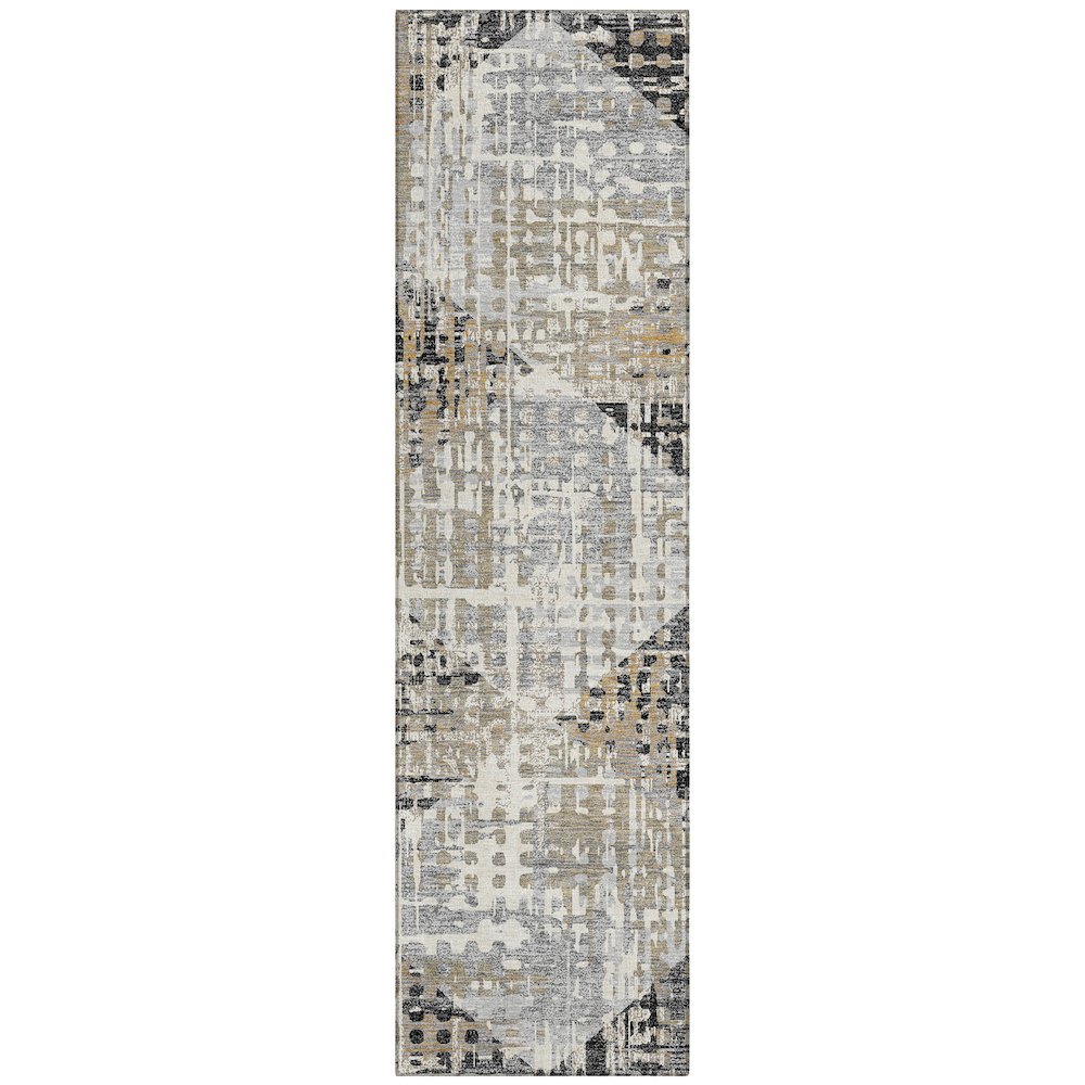 Machine Washable Indoor/Outdoor Chantille ACN2116 Black 2'3" x 7'6" Runner Rug. Picture 1