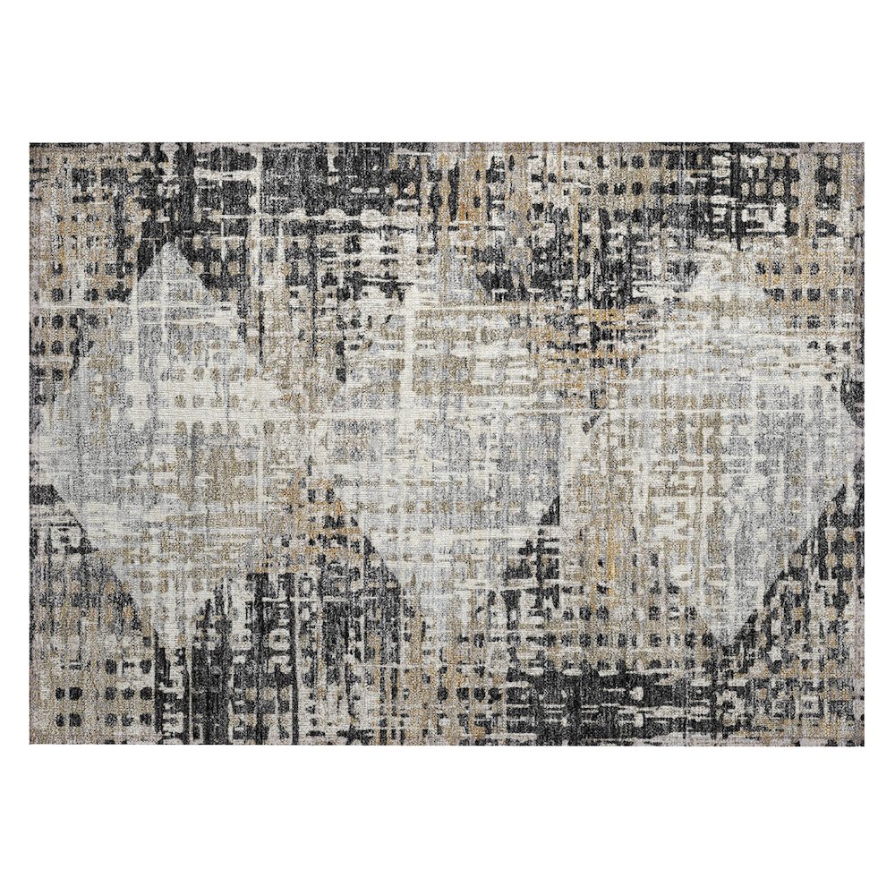 Machine Washable Indoor/Outdoor Chantille ACN2116 Black 1'8" x 2'6" Rug. Picture 1