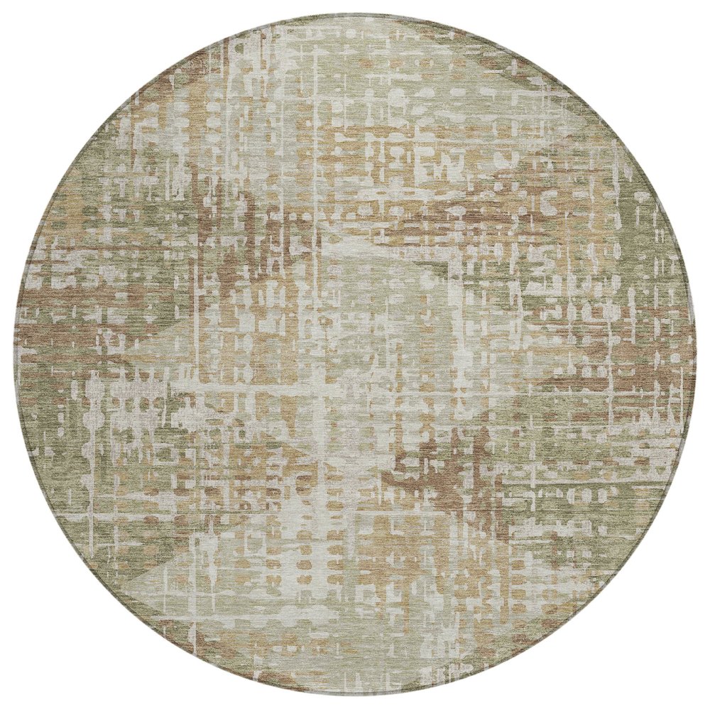 Machine Washable Indoor/Outdoor Chantille ACN2116 Fern 8' x 8' Round Rug. Picture 1