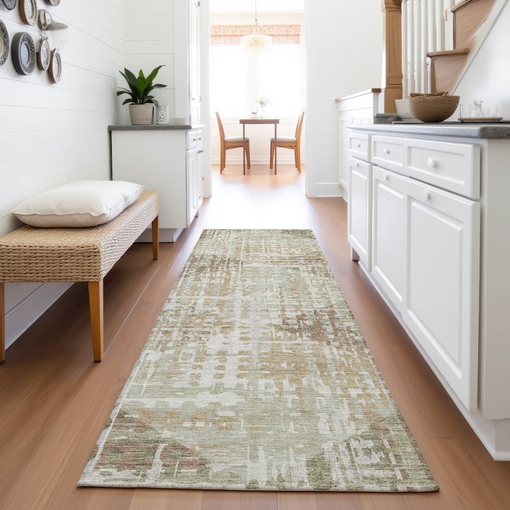 Machine Washable Indoor/Outdoor Chantille ACN2116 Fern 2'3" x 7'6" Runner Rug. Picture 5