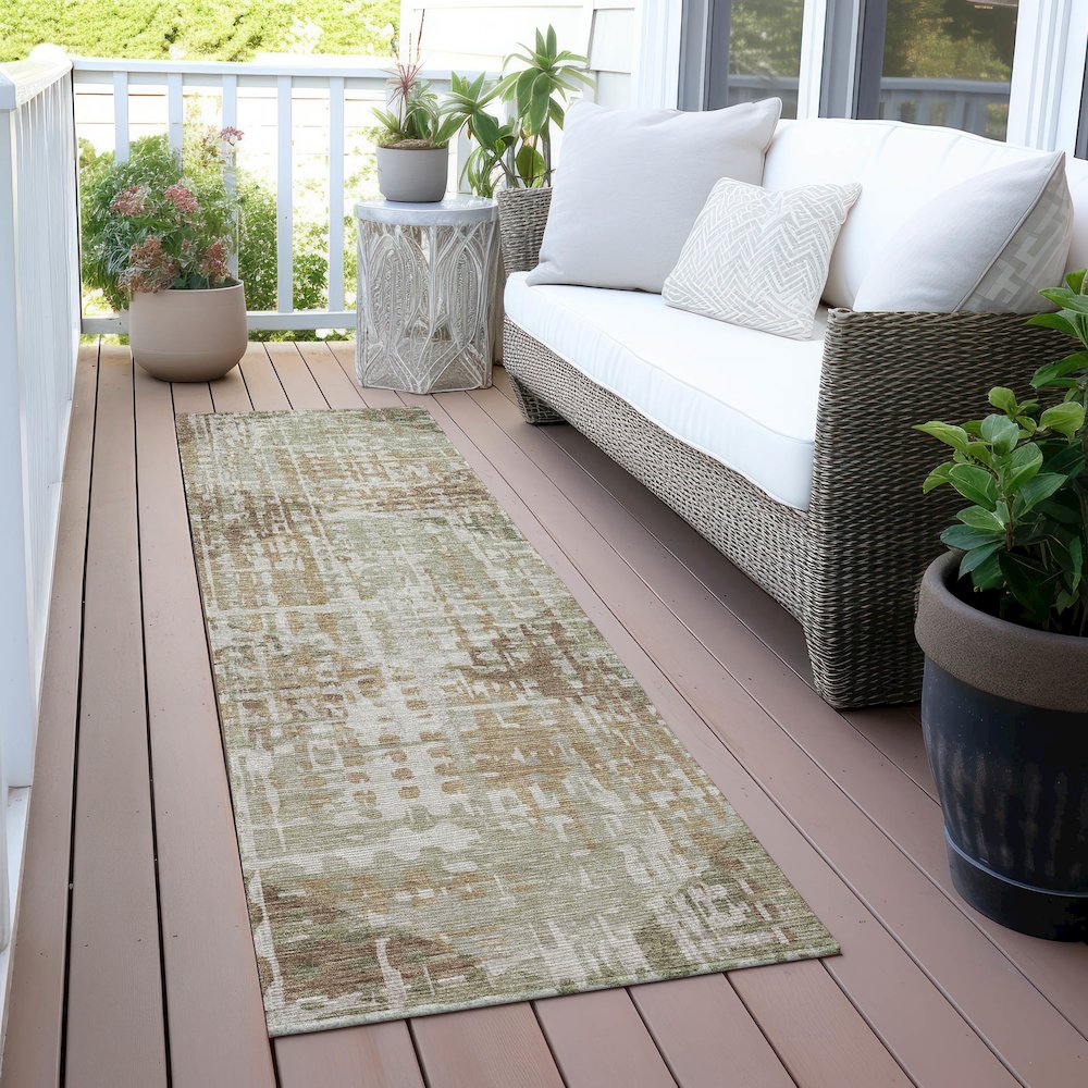 Machine Washable Indoor/Outdoor Chantille ACN2116 Fern 2'3" x 7'6" Runner Rug. Picture 6