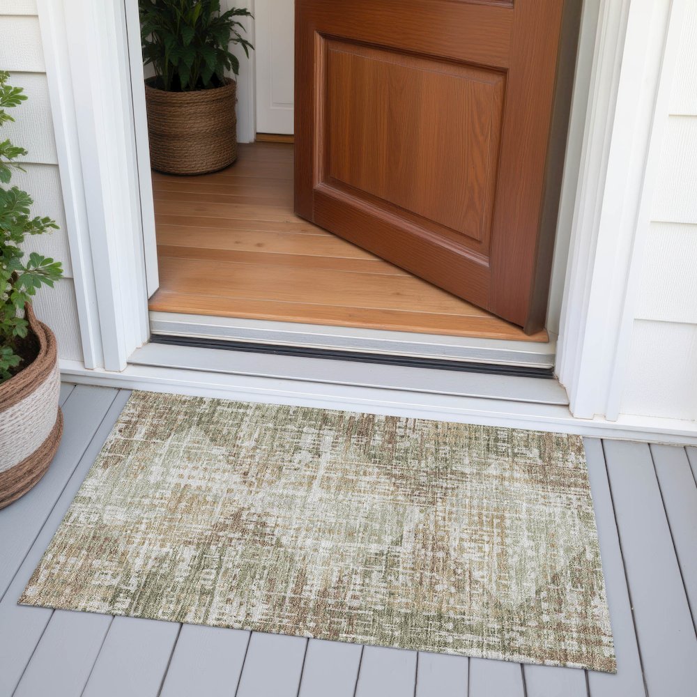 Machine Washable Indoor/Outdoor Chantille ACN2116 Fern 1'8" x 2'6" Rug. Picture 6
