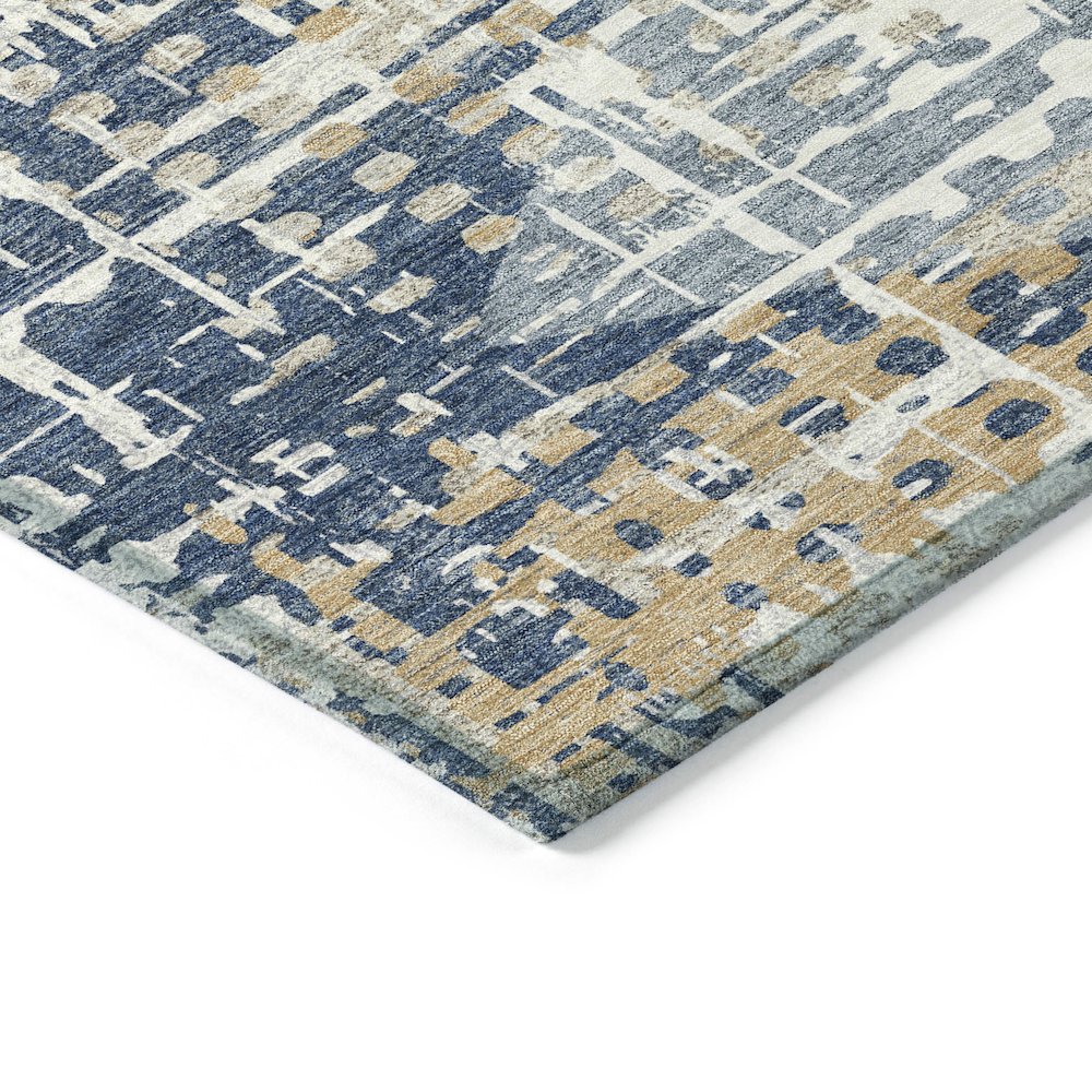 Machine Washable Indoor/Outdoor Chantille ACN2116 Navy 1'8" x 2'6" Rug. Picture 3