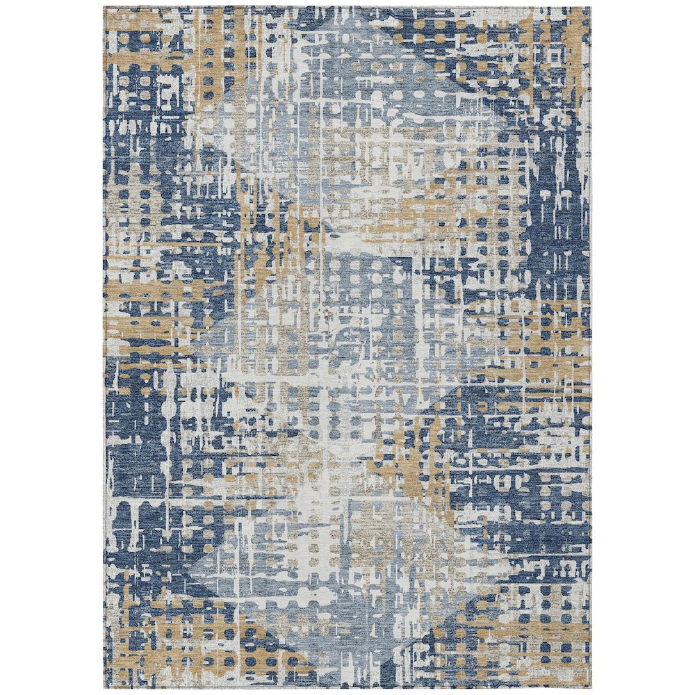 Machine Washable Indoor/Outdoor Chantille ACN2116 Navy 2'6" x 3'10" Rug. Picture 1