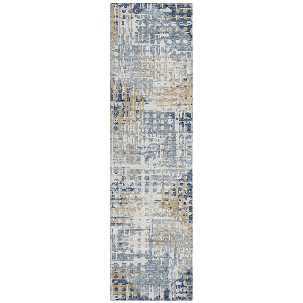 Machine Washable Indoor/Outdoor Chantille ACN2116 Navy 2'3" x 7'6" Runner Rug. Picture 1