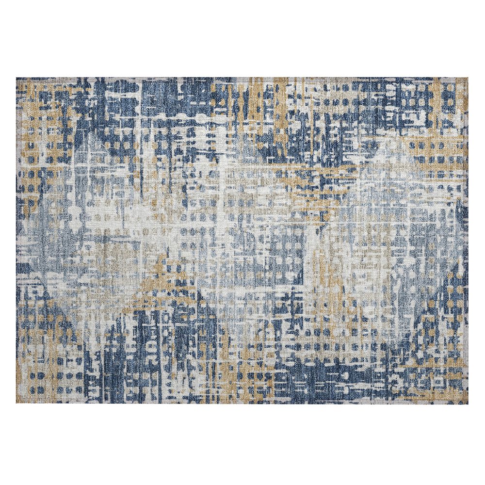Machine Washable Indoor/Outdoor Chantille ACN2116 Navy 1'8" x 2'6" Rug. Picture 1