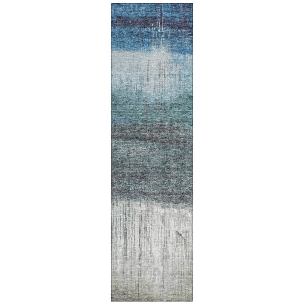 Machine Washable Indoor/Outdoor Chantille ACN2118 Blue 2'3" x 7'6" Runner Rug. Picture 1