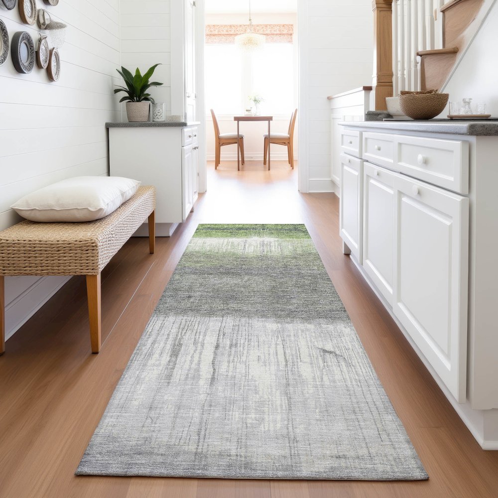Machine Washable Indoor/Outdoor Chantille ACN2118 Fern 2'3" x 7'6" Runner Rug. Picture 5