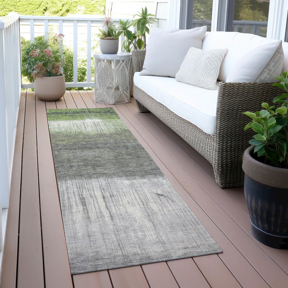Machine Washable Indoor/Outdoor Chantille ACN2118 Fern 2'3" x 7'6" Runner Rug. Picture 6